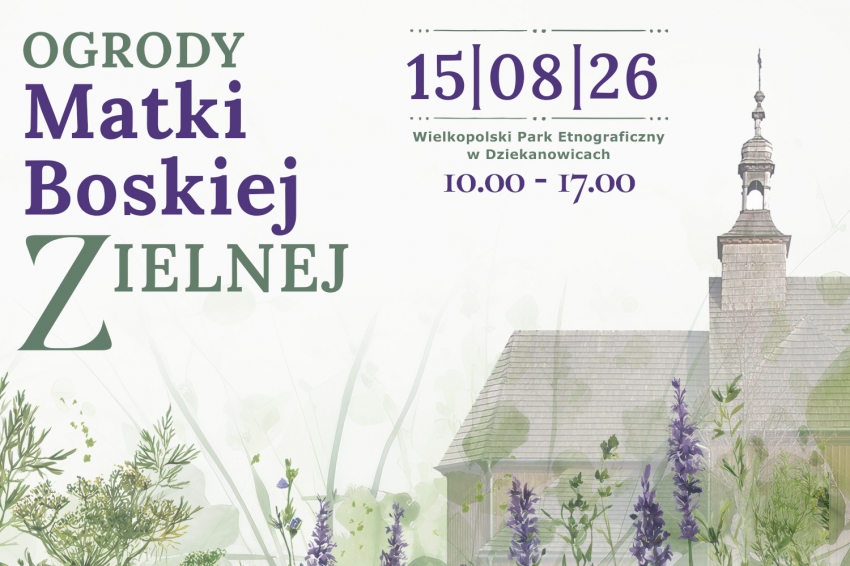Grafika - zaproszenie na Ogrody Matki Boskiej Zielnej