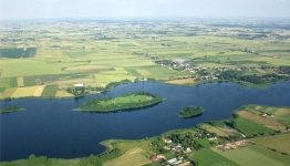 Ostrów Lednicki - widok z lotu ptaka