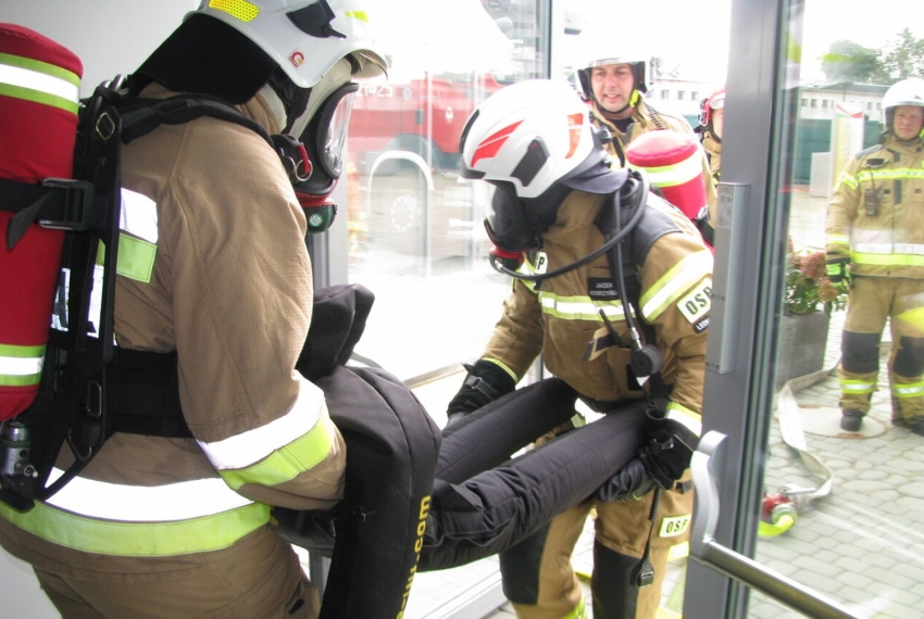 ćwiczenia ewakuacja Muzeum na Lednicy